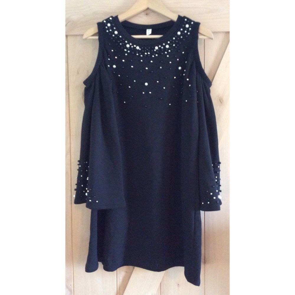 BP NORDSTROM EMBELLISHED COLD SHOULDER DRESS